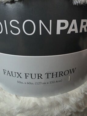 Madison Park Faux Fur Throw in White/Cream